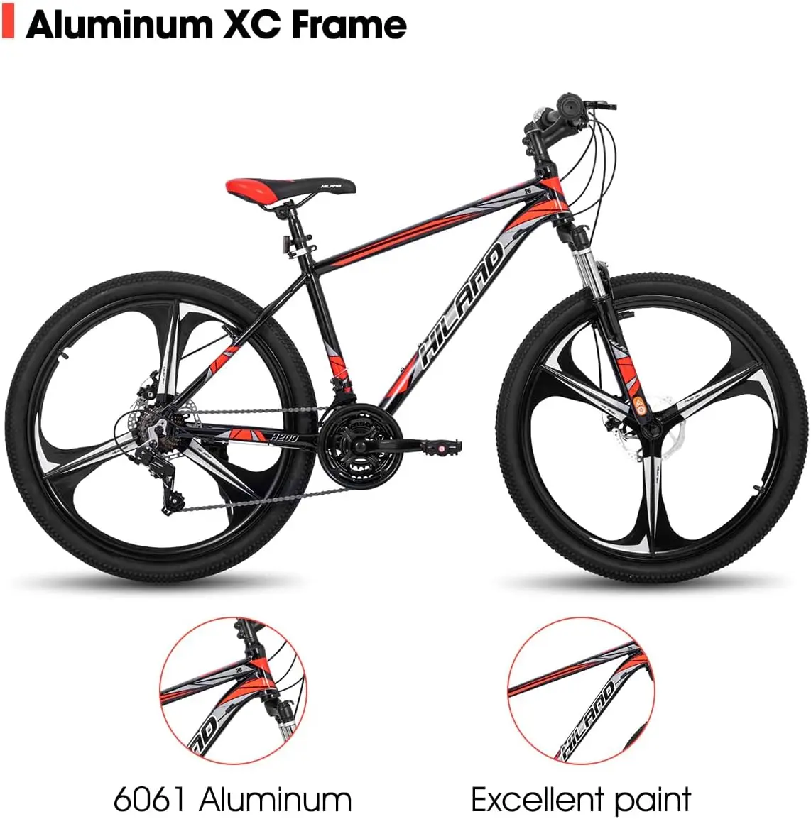 Mountain Bike, 3/6/Multi-Spokes, 21 Speeds Drivetrain, Aluminum Frame 26 Inch Wheels, Disc-Brake Bike for Men Women Men's MTB Bi