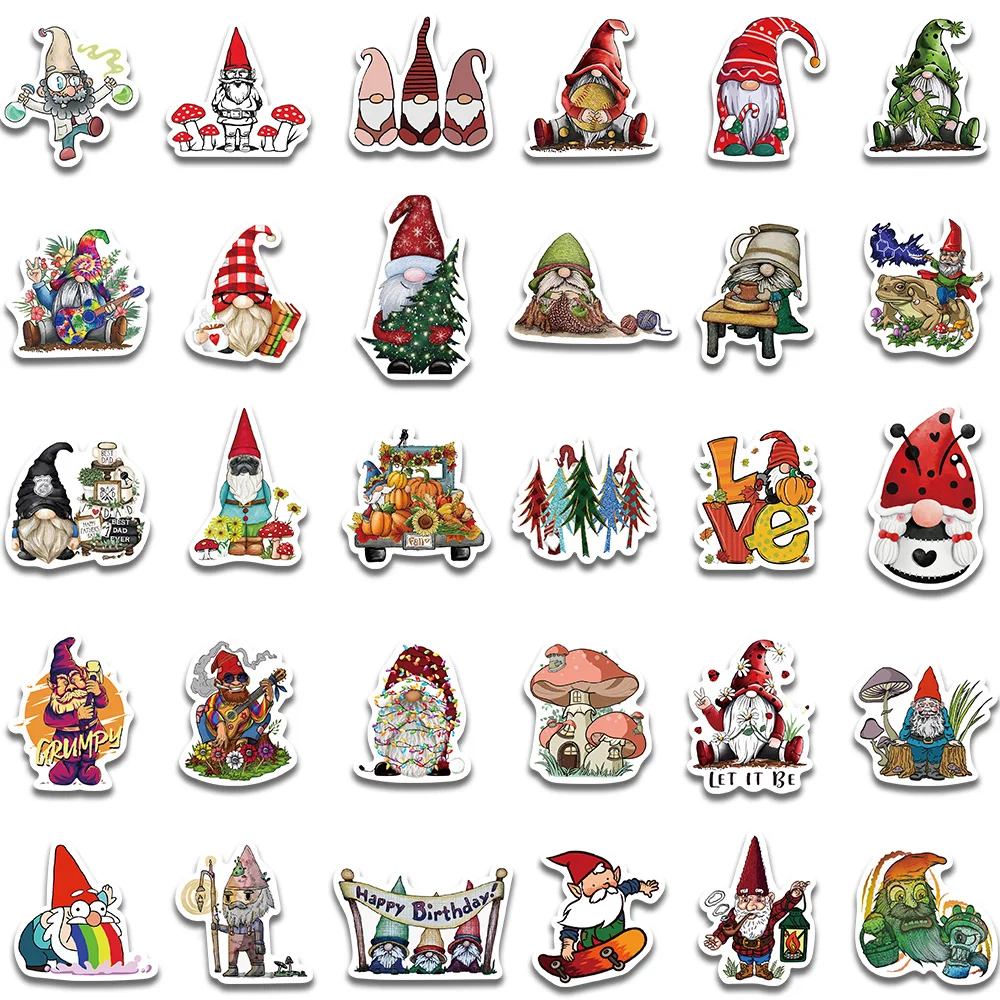 60PCS Christmas Dwarf Goblin Santa Claus Stickers Vintage Notebook Luggage Motorcycle Laptop Decals Graffiti Sticker Kids Toy