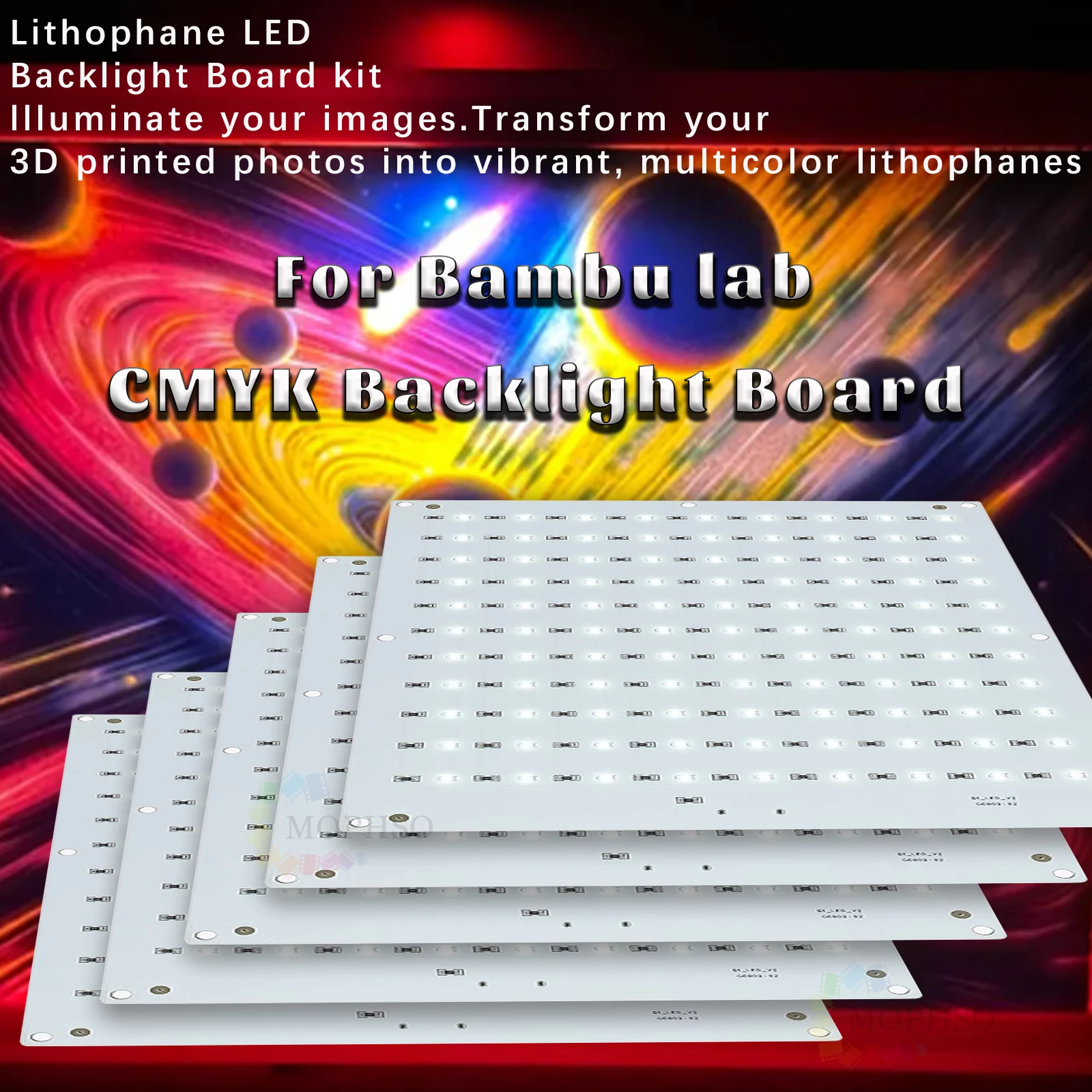 For Bambu Lab Lithophane Led Panel CMYK LED Backlight Board PLA Basic CMYK Lithophane Bundle 3D Print Lithophane Photo