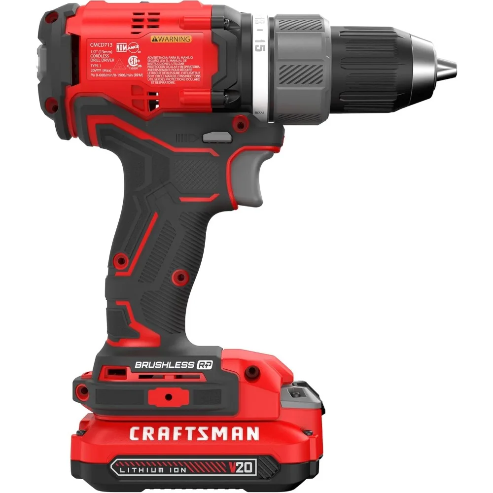 Kit Taladro y Taladro Inalámbrico con Dos Baterías y Cargador, Tecnología Brushless