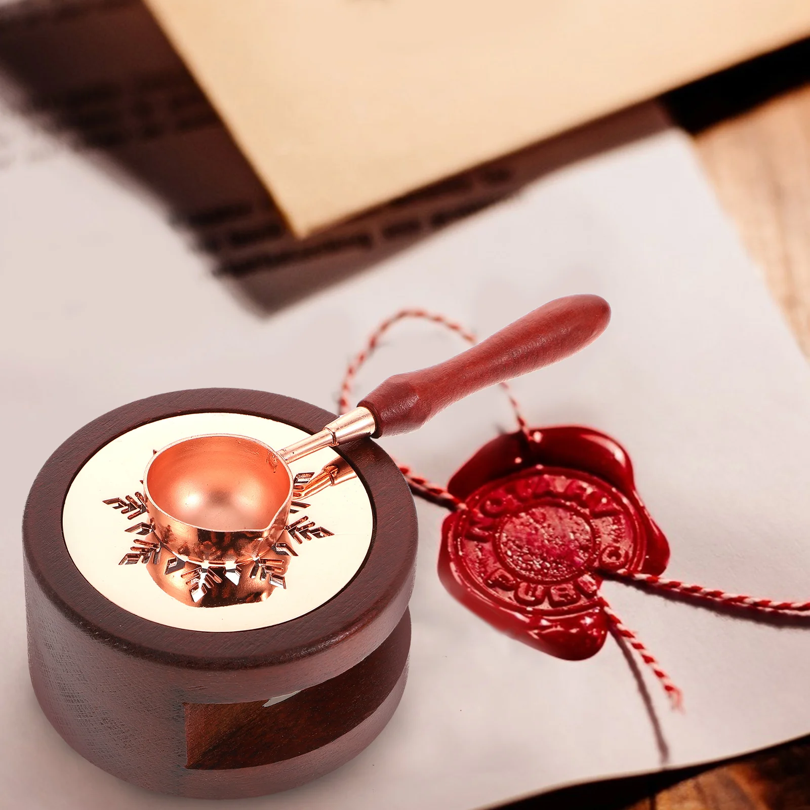 

2Pcs Portable Wax Warmer Lacquer Melting Furnace with Spoon DIY for Craft Letters Invitations Wax Warmer Lacquer Melting Furnace
