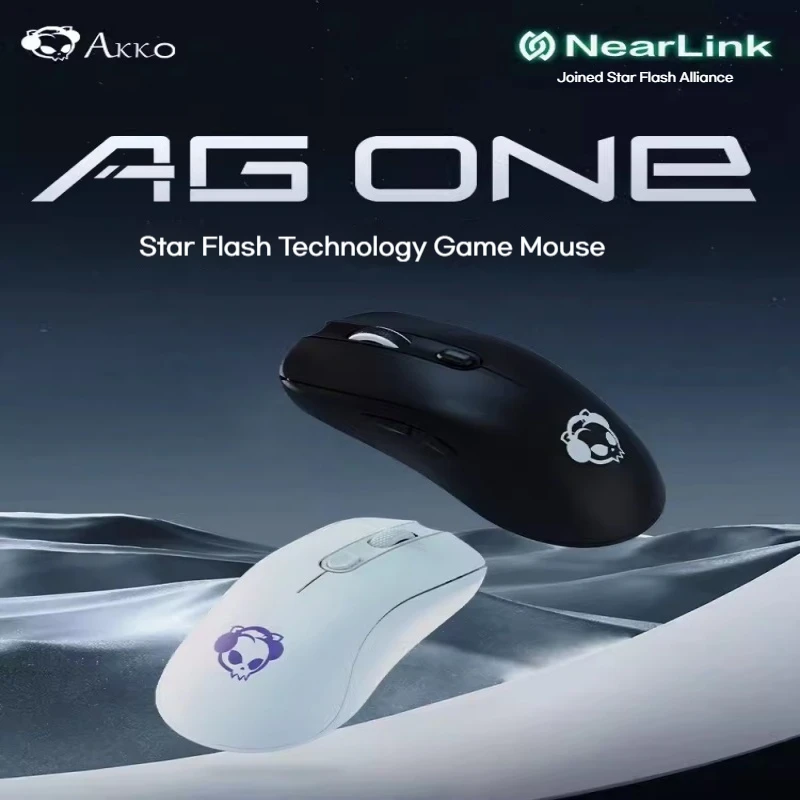 AKKO AG ONE Esports Mouse Wireless Tri-mode Lightweight 26000DPI PAW3395 Nearlink 4K/8K Ergonomics Custom PC Gaming Office Mice