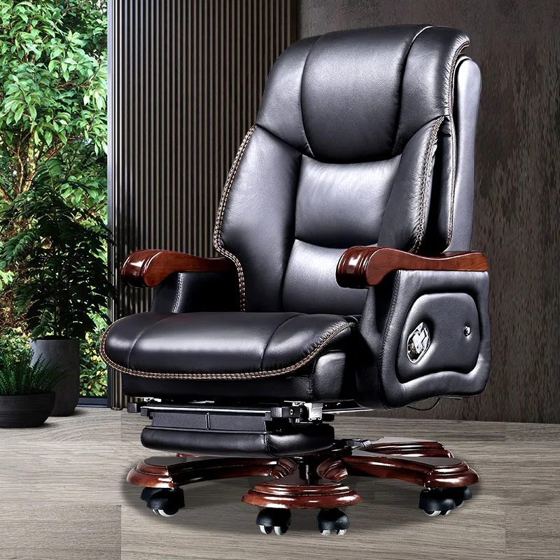 Multifunction Office Chair Ergonomic Luxury Leather Modern Office Chair Armrest Pad Wheels Sedia Ufficio Office Furniture