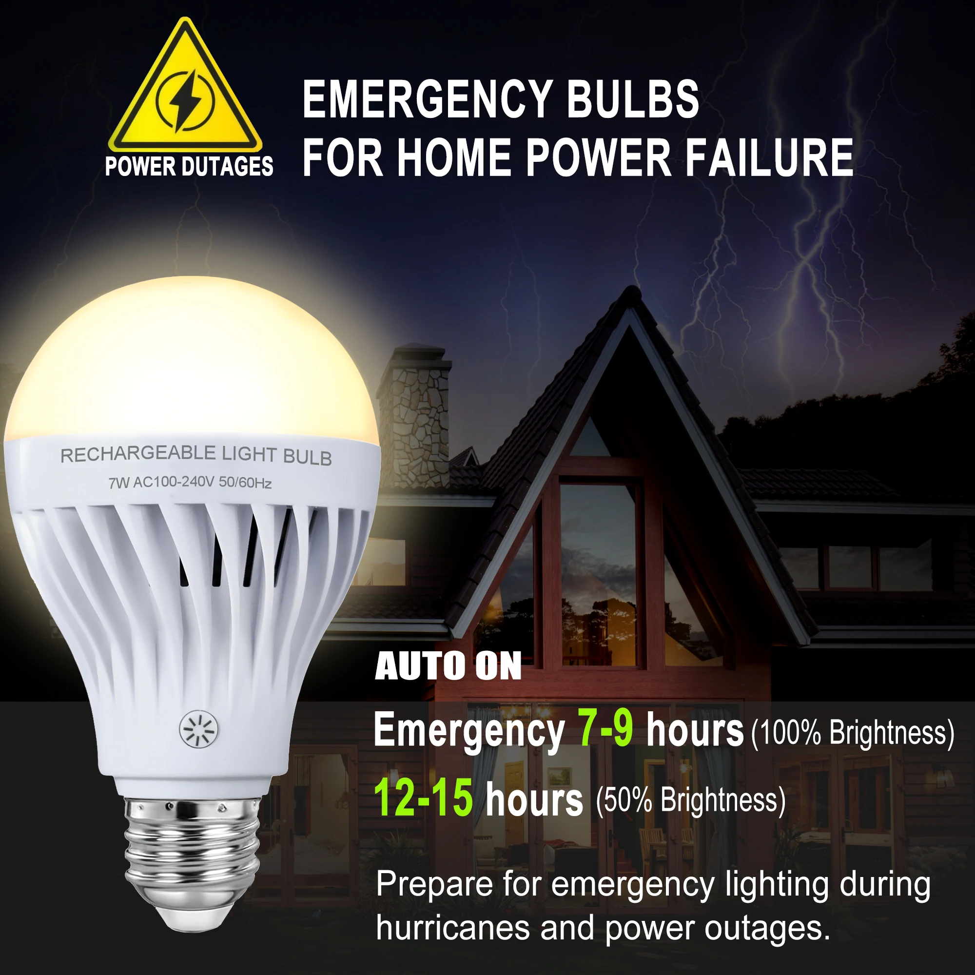 Emergency Lamp Rechargeable Battery Light Bulb-Remote Control Puck  for Non-Hardwired Fixture, Power outages and Camping Outdoor