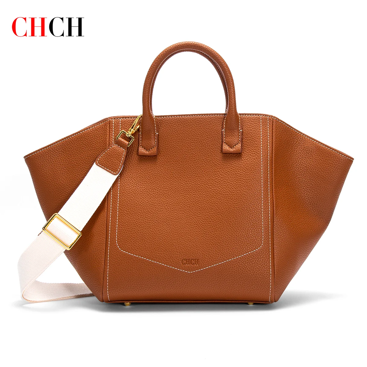 CHCH Tote Bag 2024 New Simple Hourglass Bag with Removable Shoulder Strap Business Wallet