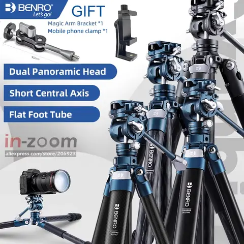 Benro CyanBird Blue bird trípode de fibra de carbono CB259AFK/CFK/258 soporte para cámara SLR cabeza de aluminio Micro mango único con FS20PRO