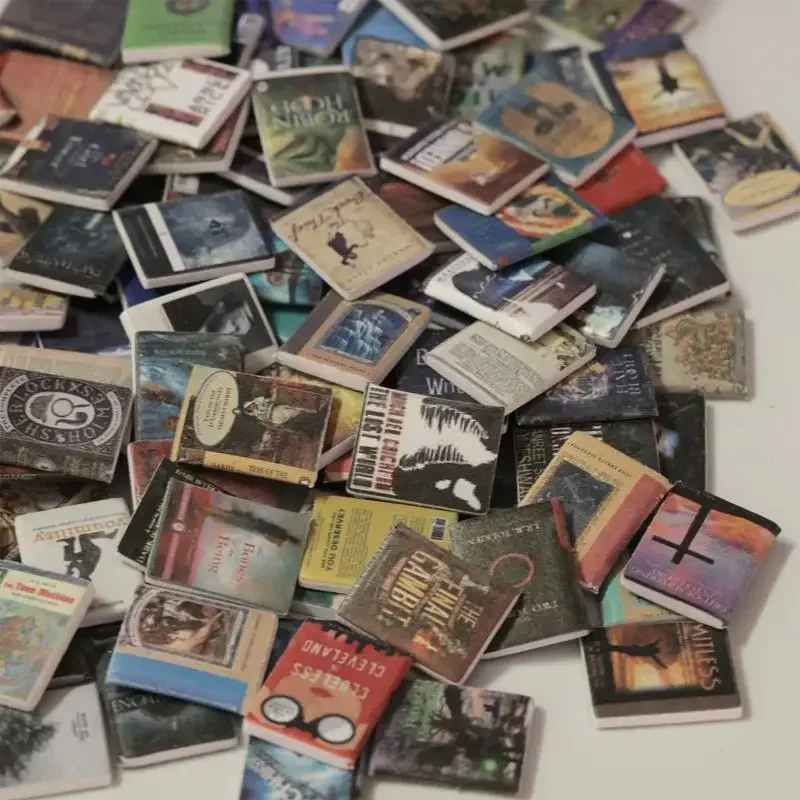 DIY بها بنفسك مجلات مصغرة كتب روايات نموذج زينت بيت الدمية المشهد 200 كتاب لا تكرار لوازم الديكور