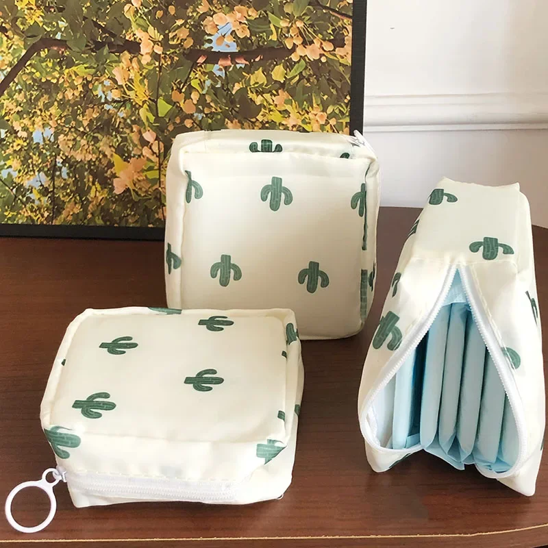 Mini borsa cosmetica per le donne borsa per la conservazione dei Cactus delle ragazze tovaglioli sanitari borsa per la conservazione dei tamponi