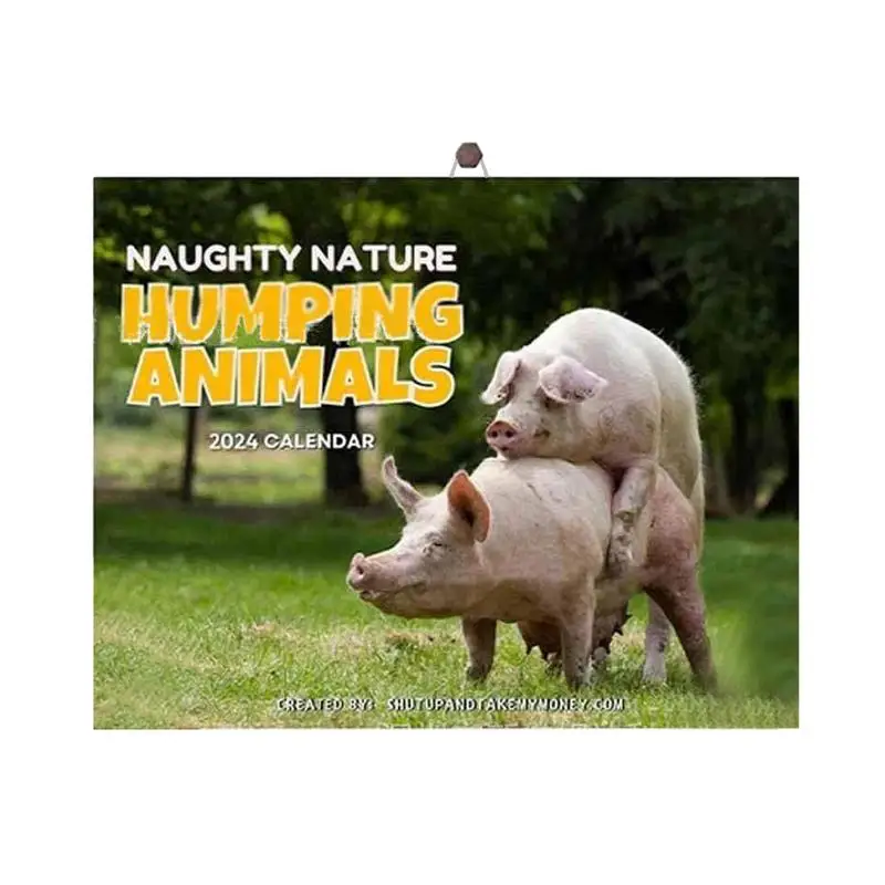 

Funny two Pigs Calendar Monthly Hilarious 2024 Wall Planner Paper Novelty Annual Gift Monthly Planner For Home Room