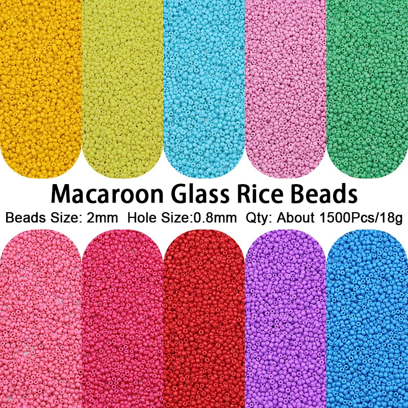 2 mm1500pcs 18g einfarbige kleine Glasperlen Orbicular Spacer für Schmuck herstellung Perlen Armband Ohrring DIY Zubehör