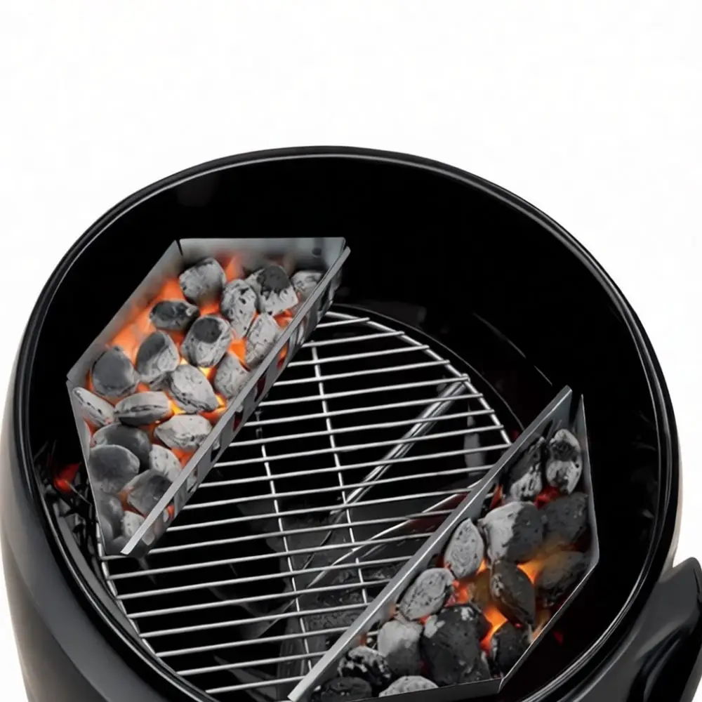 Heavy Duty BBQ Charcoal Basket Galvanized Steel Grill Fire Box Outdoor Camping Cooking Gadget Efficient Heat Station