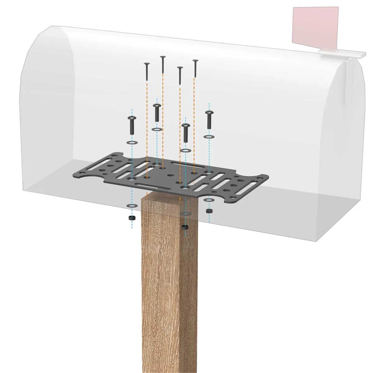 A002 Mailbox Mounting Bracket,Universal Mounting Adapter Plate Fit Wood or Hollow Posts for Most Post Mount Mailboxes