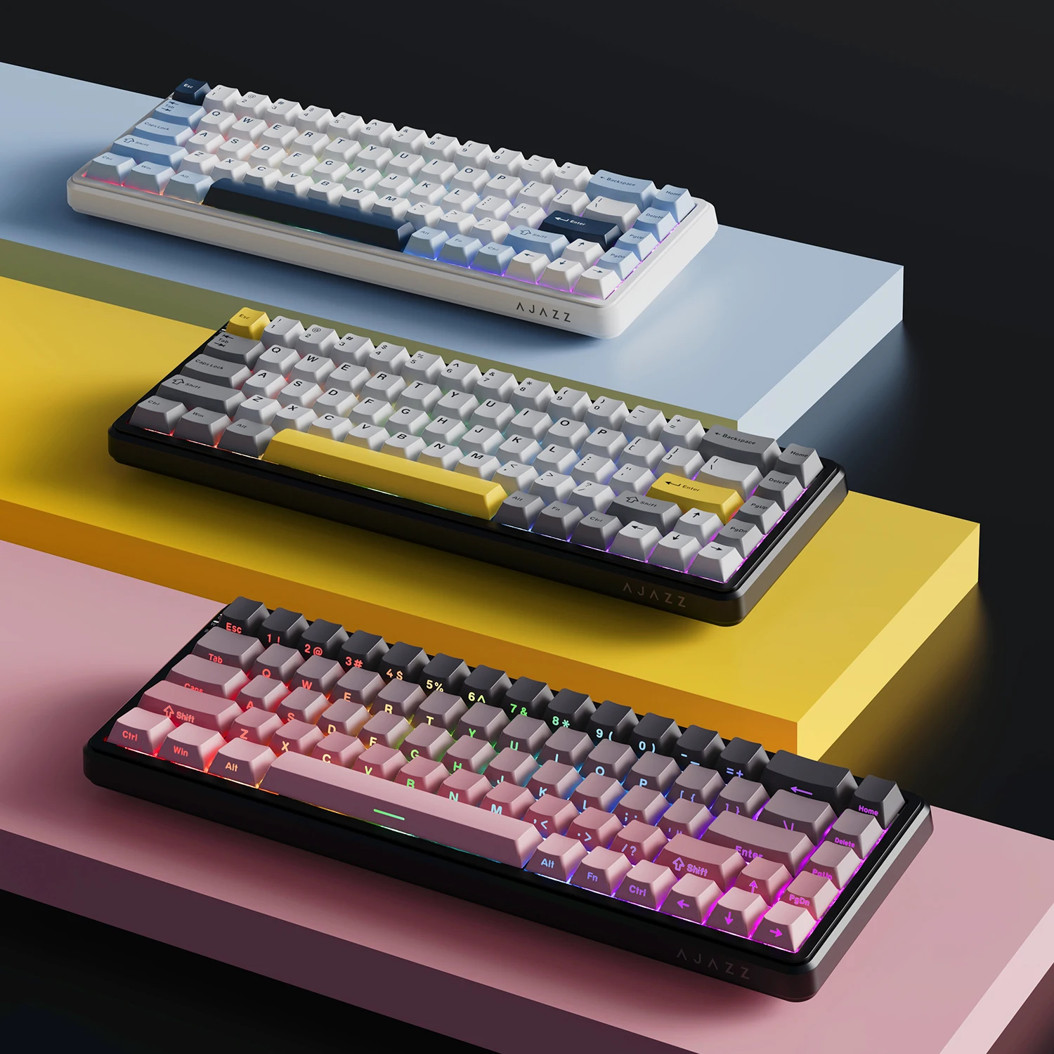 AJAZZAK680 MAX لوحة مفاتيح مغناطيسية لاسلكية ثلاثية الوضع لوحة مفاتيح ميكانيكية للألعاب الرياضية 8K