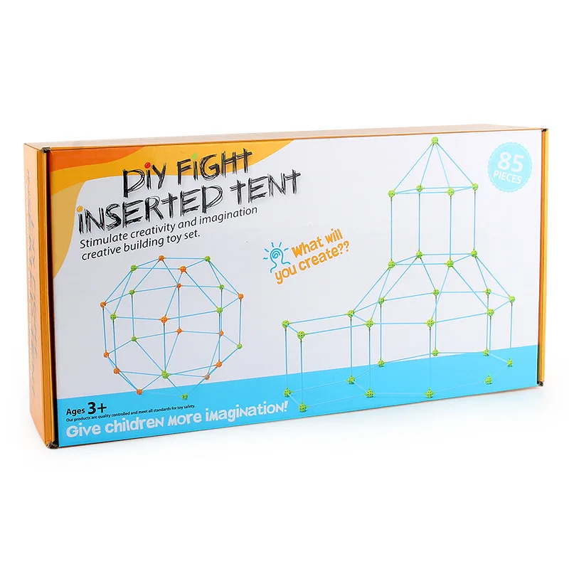 DIY Kids Building Toys 85 PCs Outdoor Educational Construction Set for Tent Castle Creative STEM Learning Peg Blocks