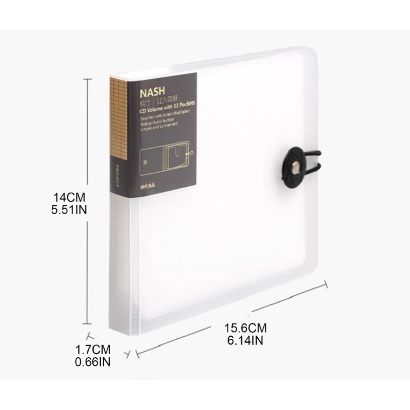 แบบพกพา 12 ชิ้นแผ่น CD-DVD ออแกไนเซอร์กรณีกล่องเก็บผู้ถือกระเป๋า Binder
