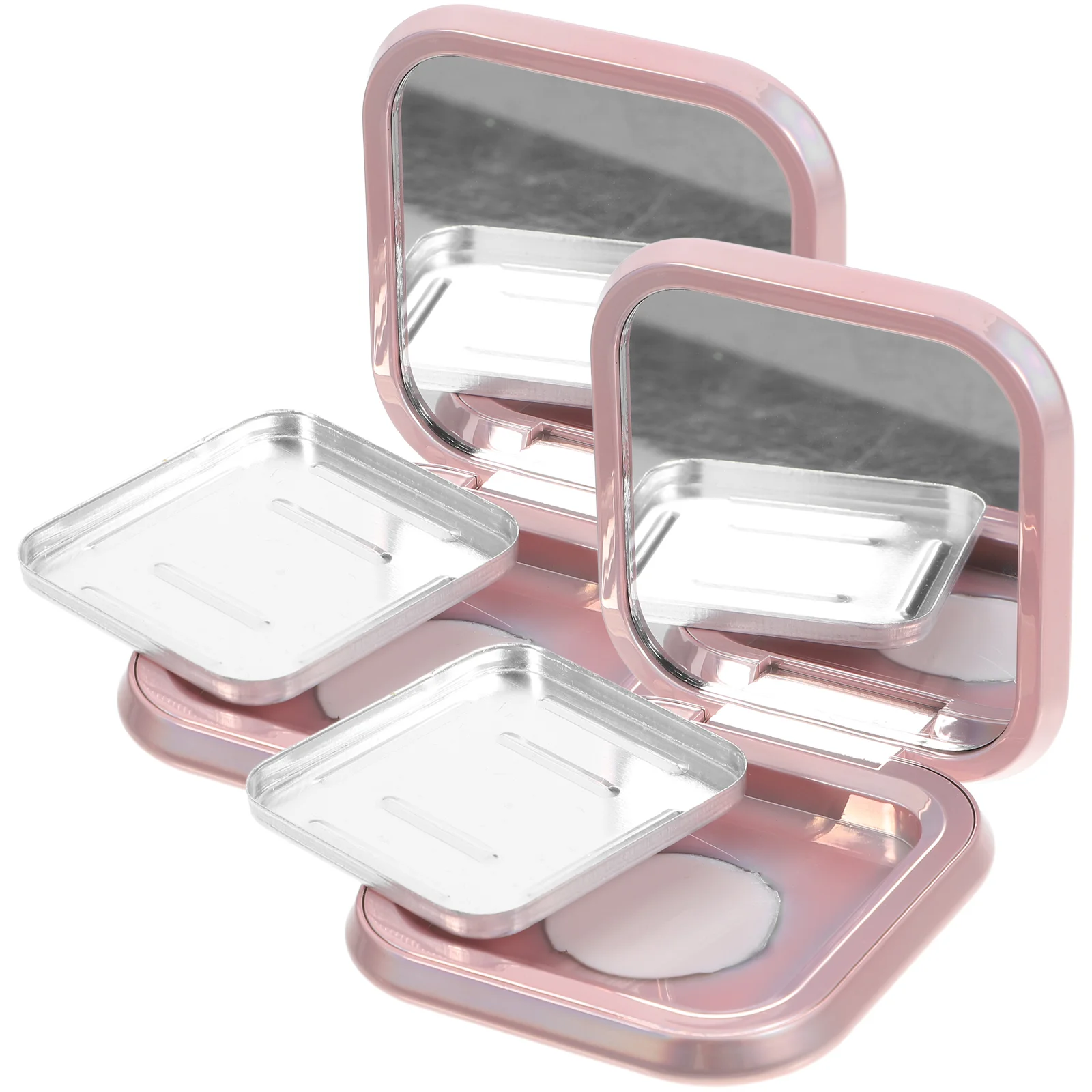 

4 Pcs Empty Magnetic Powder Compact Case for Blush Eyeshadow Highlighter Travel Size Makeup Container Box