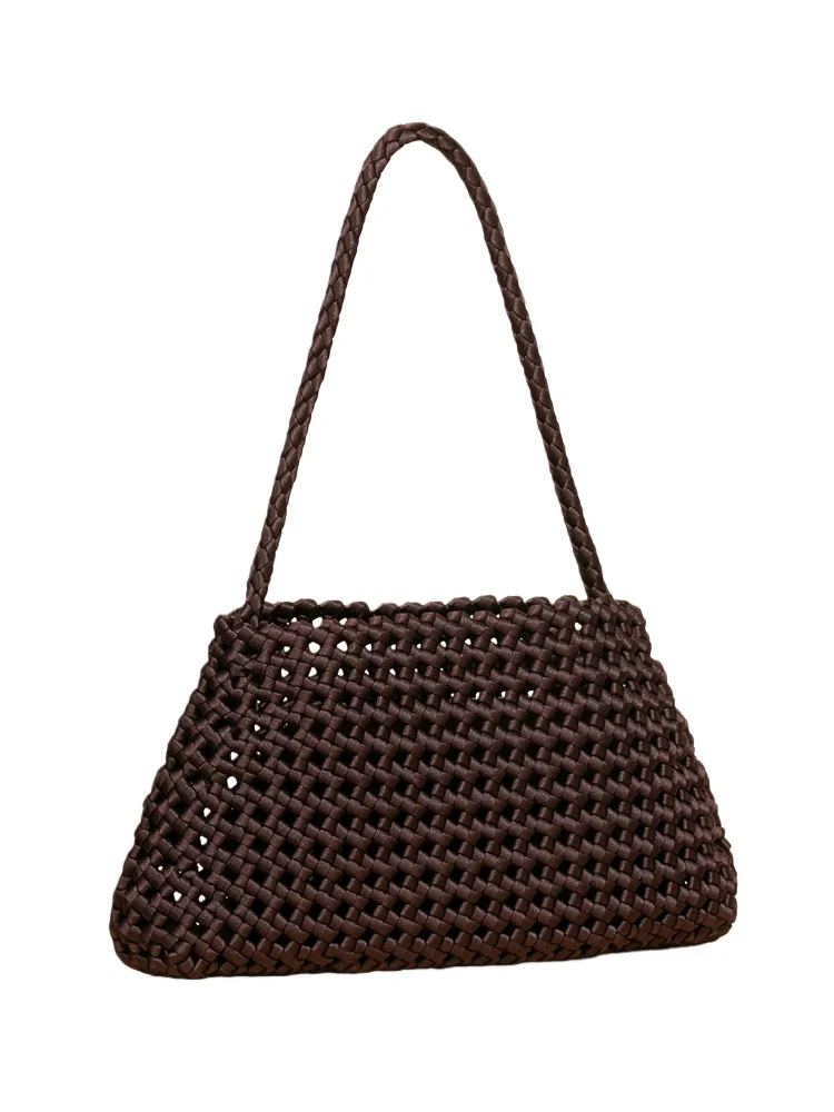 

Оригинальный дизайн, новая полая тканая сумка, модная шелковая сумка на плечо, высококачественная сумка подмышками, универсальная композитная сумка