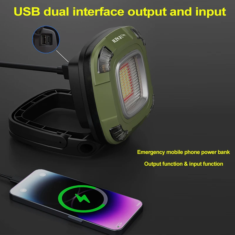 200W Portable LED Camping light Outdoor Searchlight Waterproof lighting USB Rechargeable Magnetic Emergency For Power Outages