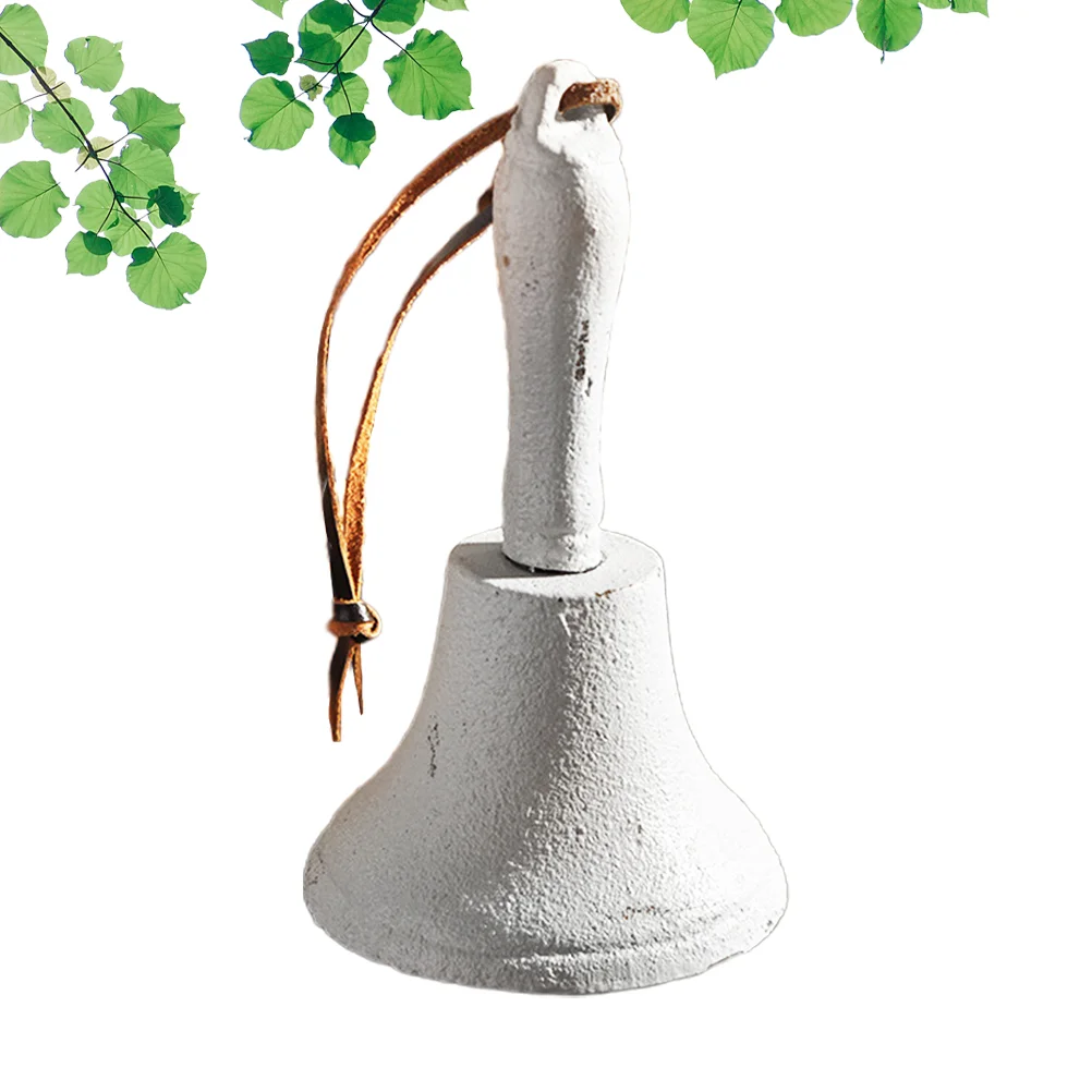 

Cast Iron Hand Bells Retro Countryside Hand Bells Iron Bells Creative Hanging Bells (White) Iron Bell