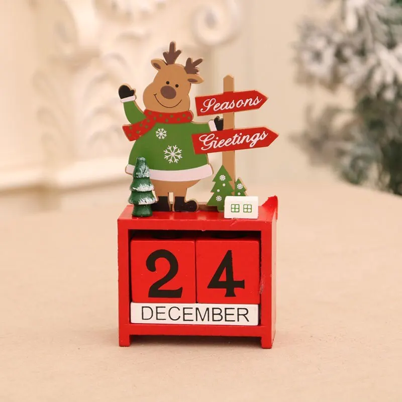 Wooden Christmas Calendar Ornaments, Boxed Christmas Gifts, Window Display Tabletop Ornaments