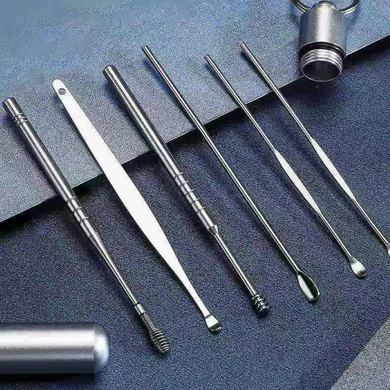 Ear Cleaner Set Earpick Ear Wax Remover Ear Spoon Curette Ear Cleaning Spiral Earpick Easy Earwax Removal Ear Cleaner Kit Gadget