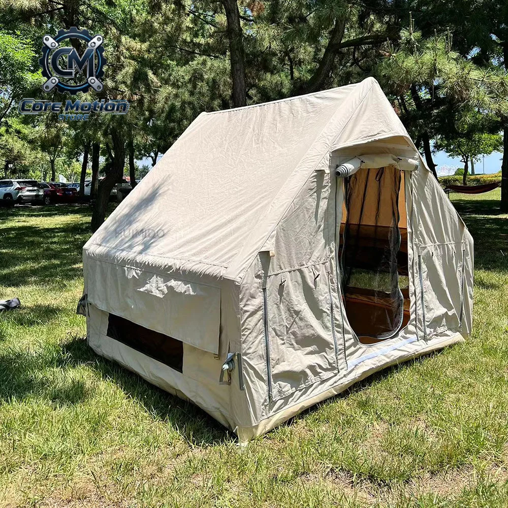 Cold-resistant inflatable tent, outer layer is TC cotton, TPU air column, PVC base, winter warm safety shelter