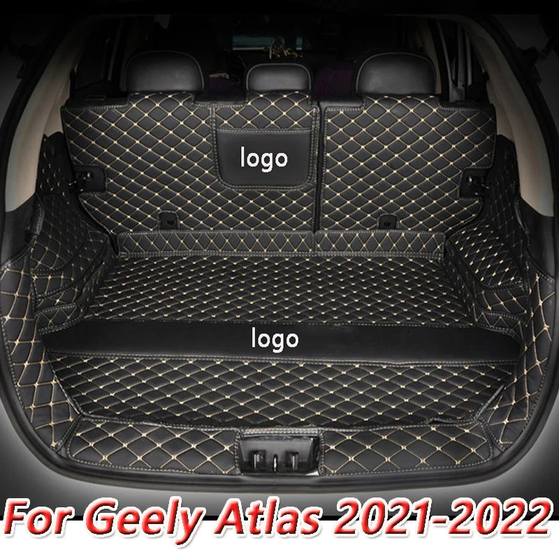 

Leather Car Trunk Mats For geely atlas 2020 2021 Anti-Dirty Protector Tray Auto Parts Styling Rugs Waterproof Protect