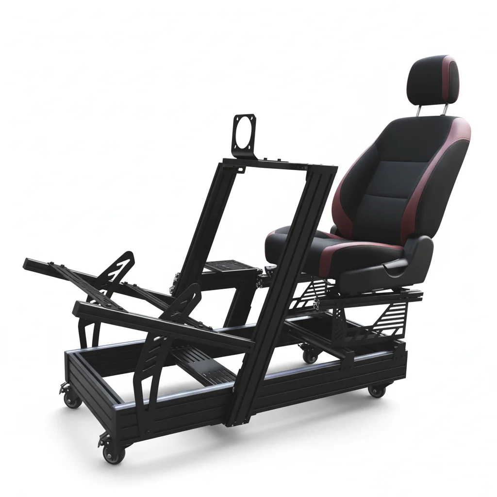 Black Anodized Gaming Driving Sim Racing Cockpit Aluminum Racing Simulator 4080 40120 Home Use Indoor Outdoor
