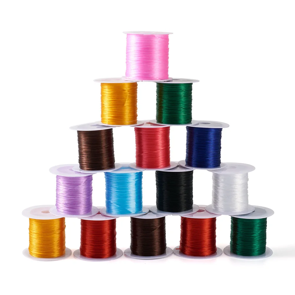 

PandaHall 25 Rolls 0.8mm Flat Elastic Crystal String Elastic Beading Thread Wire for DIY Stretch Bracelet Making Cords Line