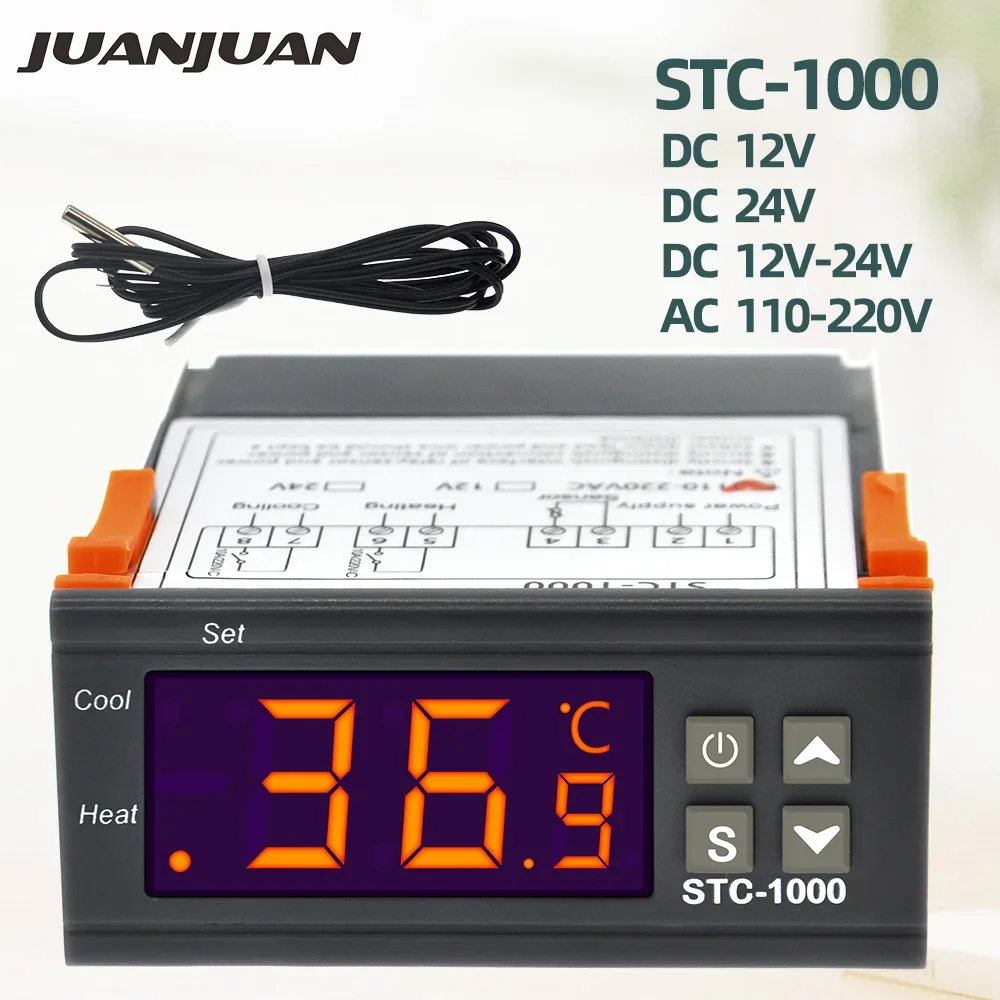 STC-1000 Temperature Controller Thermostat Thermoregulator Incubator Relay Brewing Incubator Heater Cooler 12V 24V 220V