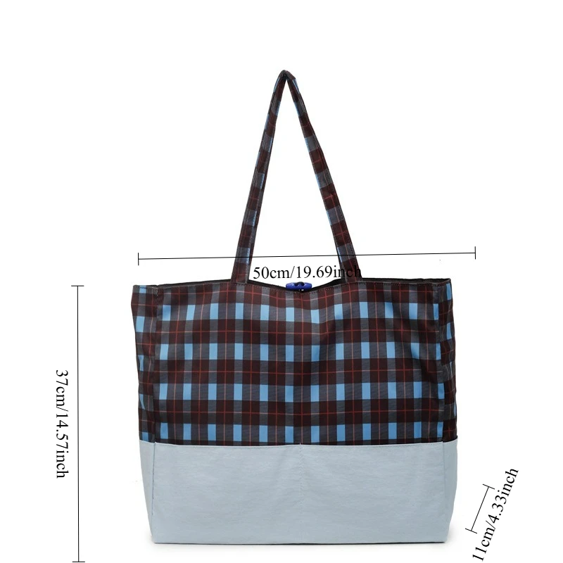 حقيبة كتف قماشية أنيقة ذات سعة كبيرة ومقبض علوي حقيبة حمل للنساء على طراز كسول للتنقل في المكتب حقيبة مدرب جديدة وأنيقة