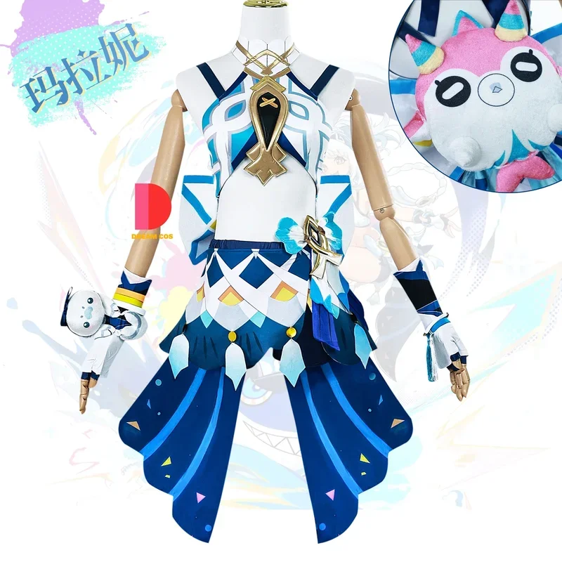 Genshin Impact Mualani Cosplay Costume Dress Wig Anime Role Play Carnival Party Suits with Accessories for Fans Events Hot S#1#W