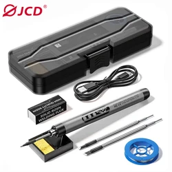 USB Electric Soldering Iron Kit Mini Portable Cordless Adjustable Temperature 300-450℃ Smart 1000mAh Iron Welding Solder Tools