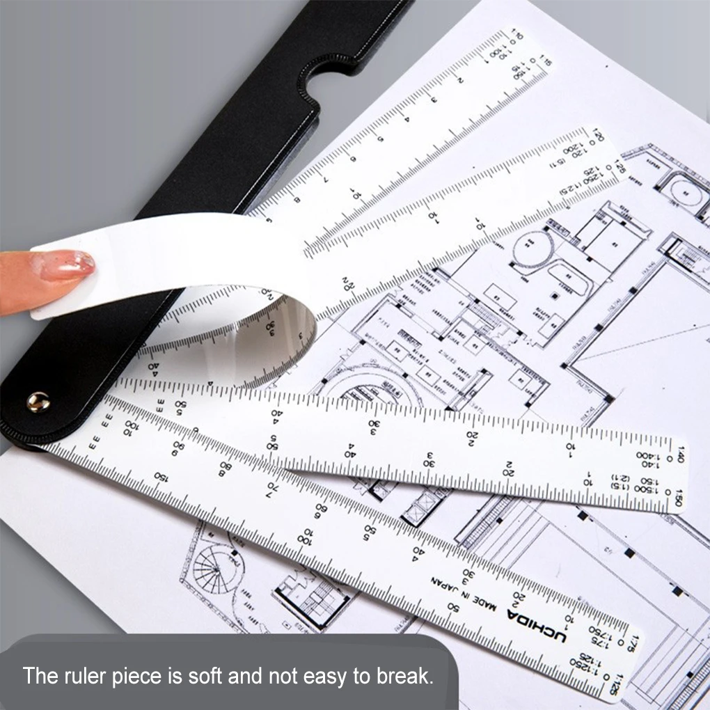 Multi Ratio Fan Shaped Scale Ruler Architecture Drawing Sketching Rulers Graphics Design Rulers Portable Measuring Tool