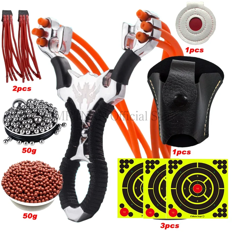 

High Quality Shooting Alloy Slingshot with Card Ball Rubber Band Catapult Outdoor Sports Hunting Slingshot accessories