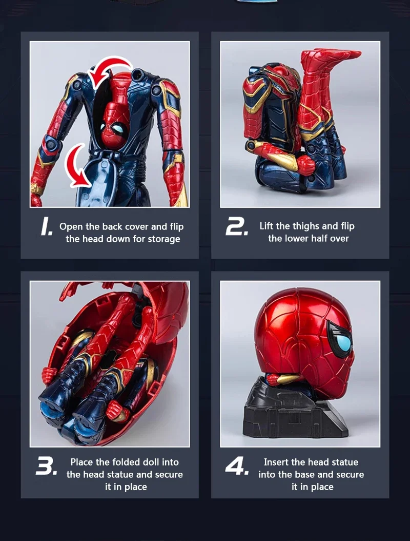 Marvel Iron Man SpiderMan Captain America Joints Mobility Transform Shape Action Figure PVC Model Collect Ornaments Toys Gifts