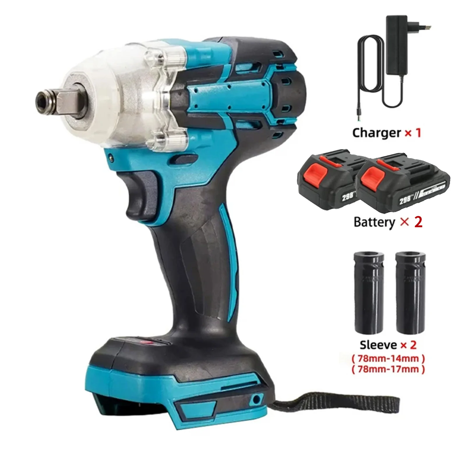 Visseuse à percussion sans fil 280N.m, moteur sans balais, perceuse électrique, clé à chocs électrique sans fil pour bois/boulons/mode T, compatible avec batterie Makita