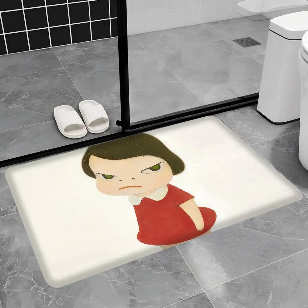 famous Artist Y-Yoshitomo Nara artwork Floor Mat Rectangle Anti-slip Home Soft Badmat Front Door Indoor Outdoor Mat Doormat