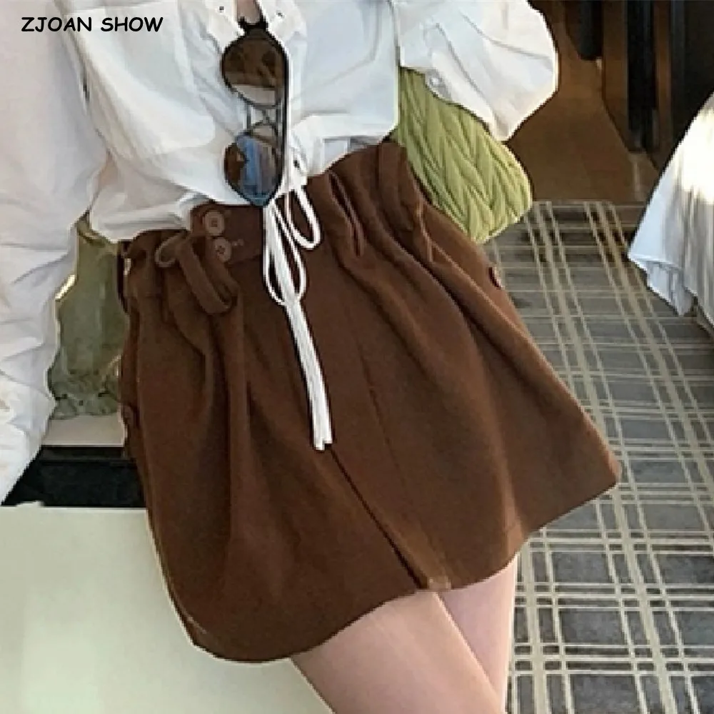 

Новая осенне-зимняя кофейная мягкая шерстяная мини-юбка, женские короткие трапециевидные юбки с рюшами и высокой талией, вечерние женские юбки