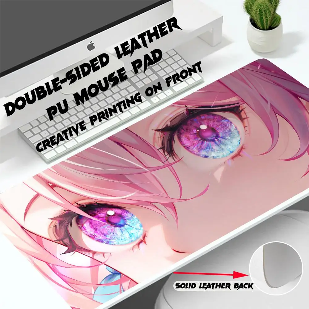 Imagem -03 - Honkai-bonito Jogo de Couro pu Mouse Pad Grande Tamanho Office Desk Protector Mat Impermeável Desk Mouse Pad de Março Mousepad