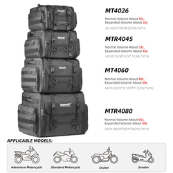Rhinowalk 19-80L Motorcycle Saddlebag Rainproof Expandable Motor Back Seat Saddle Bag Luggage Pannier Motor Accessories 1 Piece