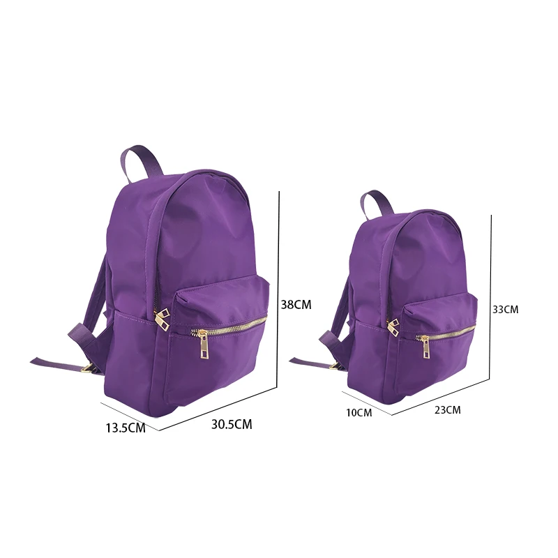 Mochila púrpura de nailon impermeable para niña adolescente, Bolsa Escolar de gran capacidad, equipaje de viaje para estudiantes universitarios, 10 unidades