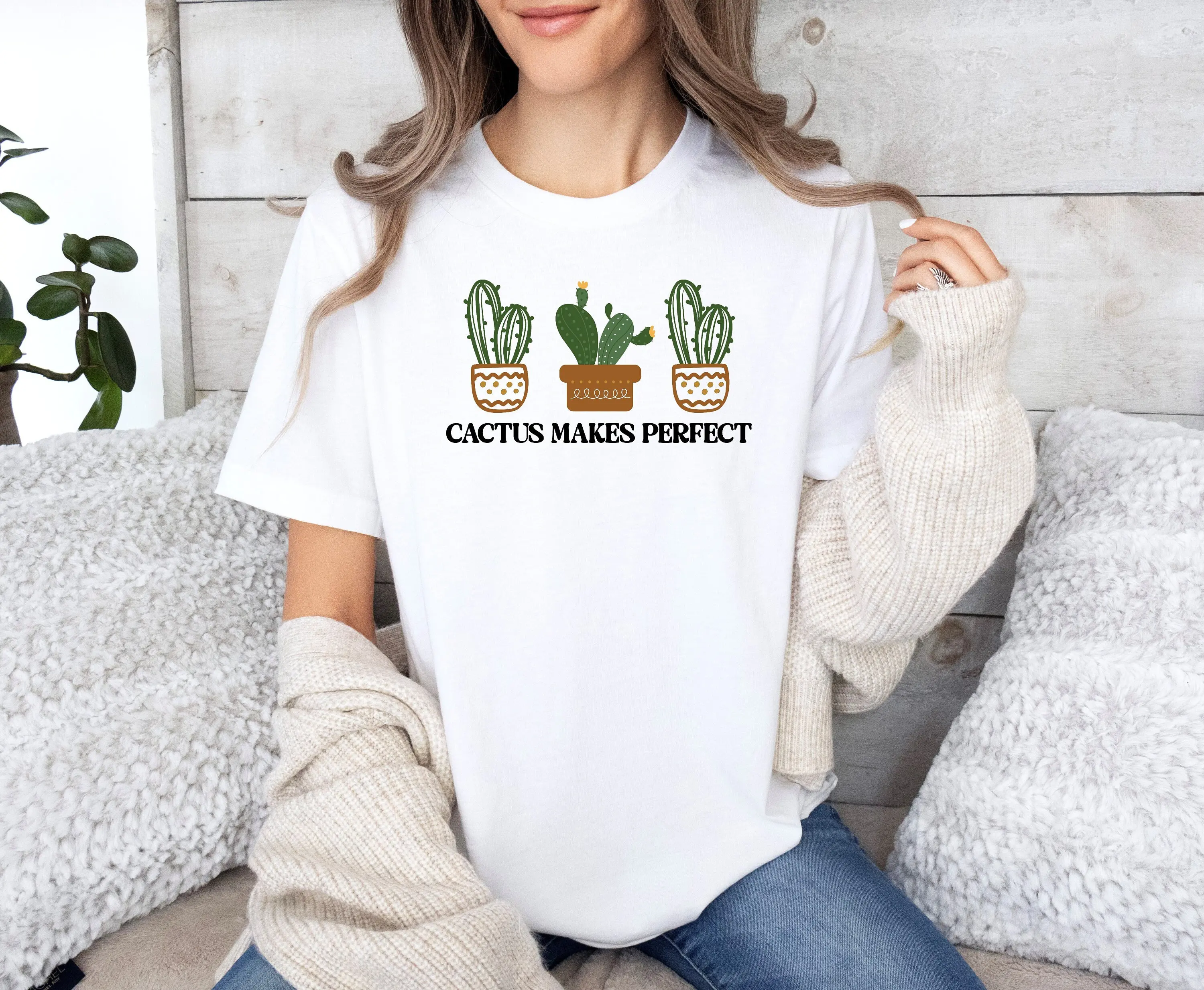 Cactus Makes Perfect T Shirt Lover Life Herbology Botanical Plant Mom