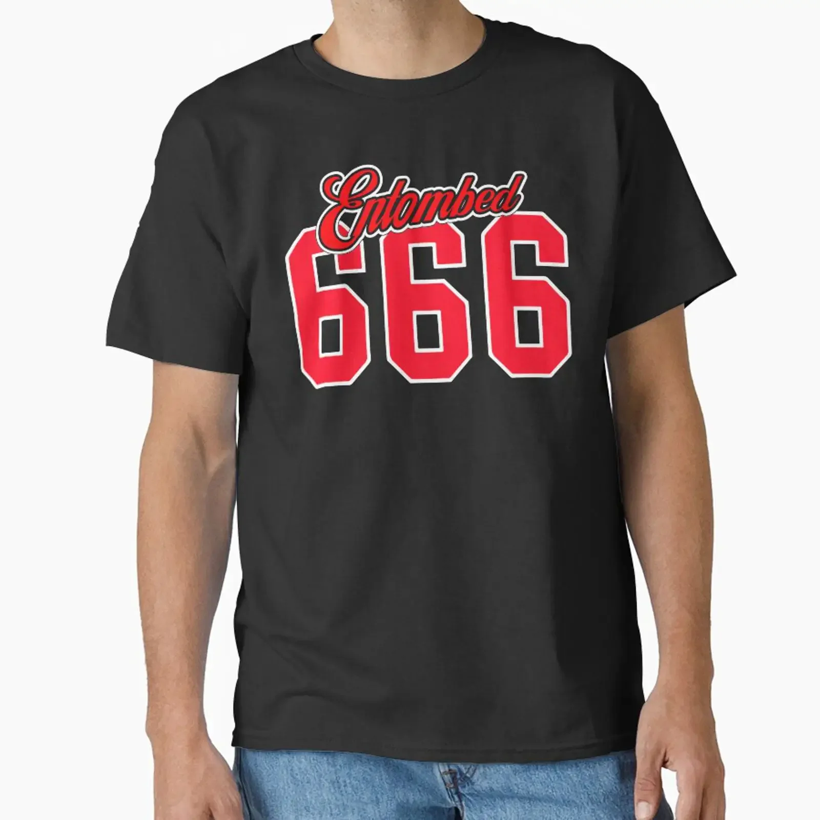 ENTOMBED 666 Classic T Shirt vintage Washed Versatile graphic Top For Everyday Wear fashion streetwear Slightly Soft