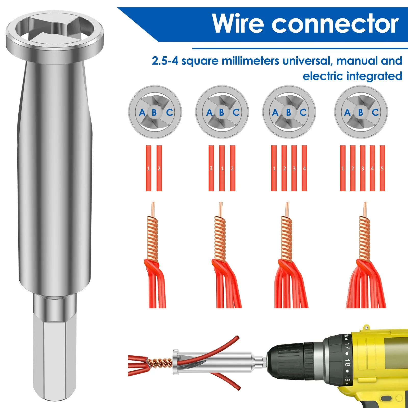 Wire Twisting Tools Quickly Twister Electrician Artifact for Power Drill Drivers Twisted Connector Cable Device Multi-tool