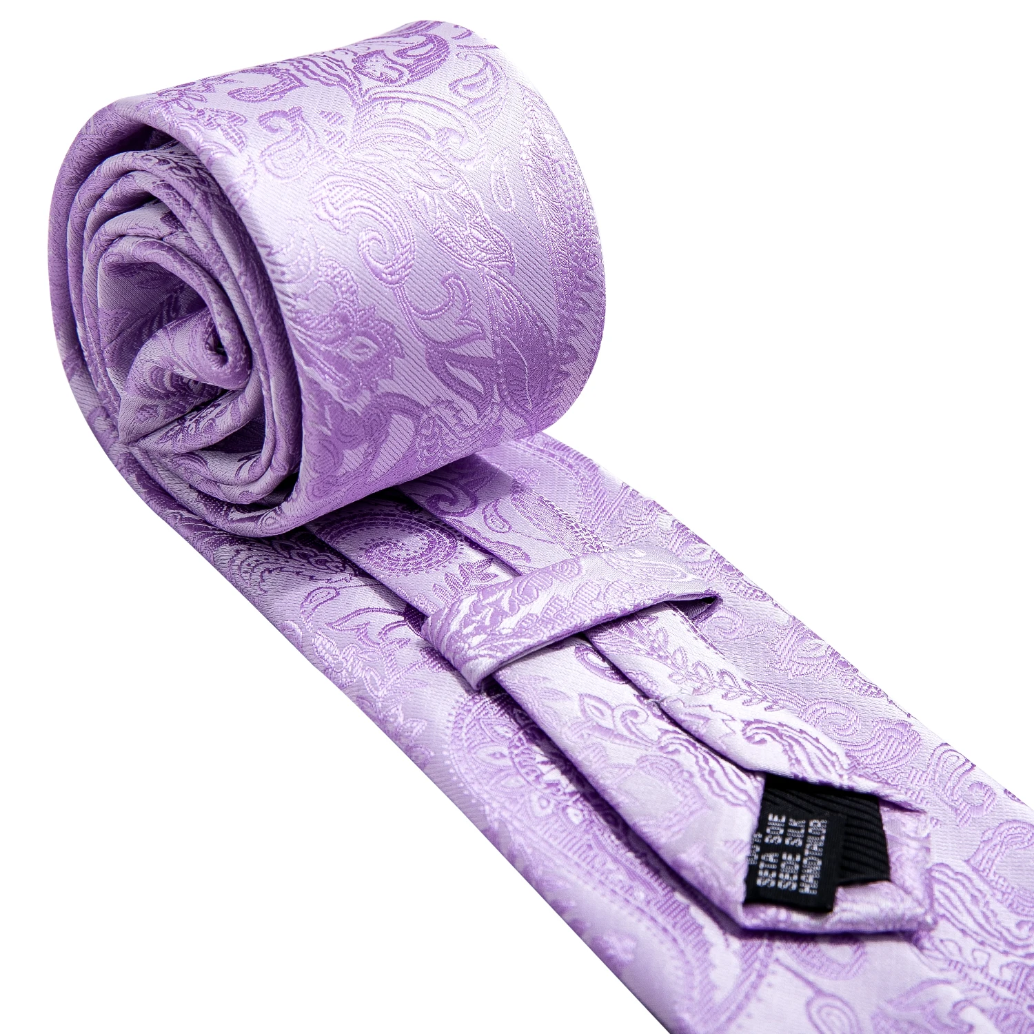 Corbata de diseñador para hombre, corbata de Jacquard, conjunto de gemelos cuadrados de bolsillo, lavanda, púrpura, Floral, regalo de fiesta de negocios de boda