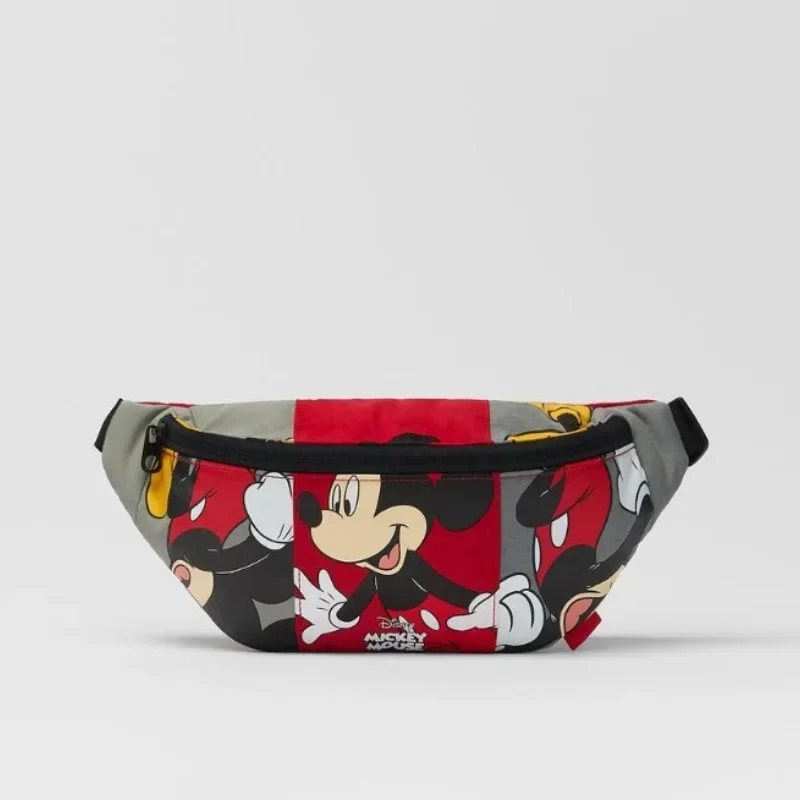 Disney\'s New Cartoon Mickey Mouse Stitching Cute Print Children\'s Coin Purse Women\'s Versatile Casual Small Chest Bag