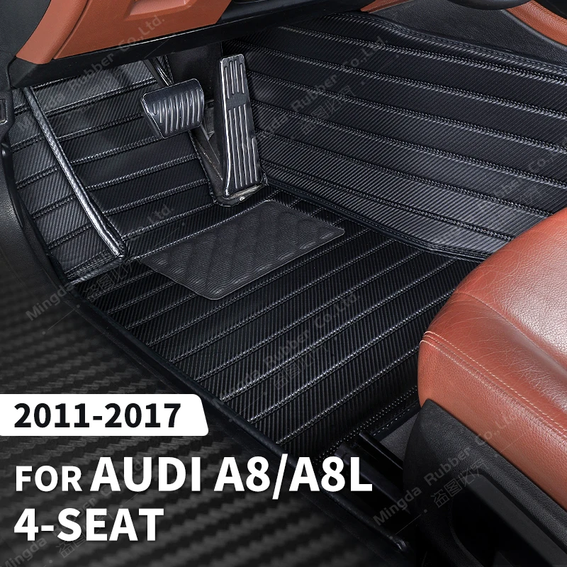 

Custom Carbon Fibre style Floor Mats For AUDI A8 4-Seat 2011-2017 12 13 14 15 16 Foot Carpet Cover Auto Interior Accessories