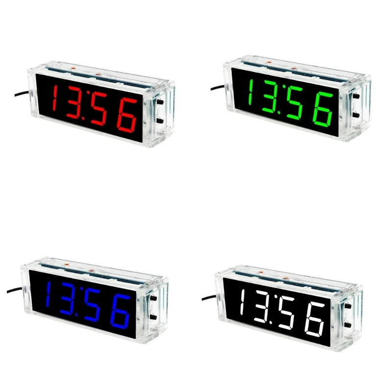 

DIY Digital LED Clock Set Light Control Temperature Date Time Display with Case