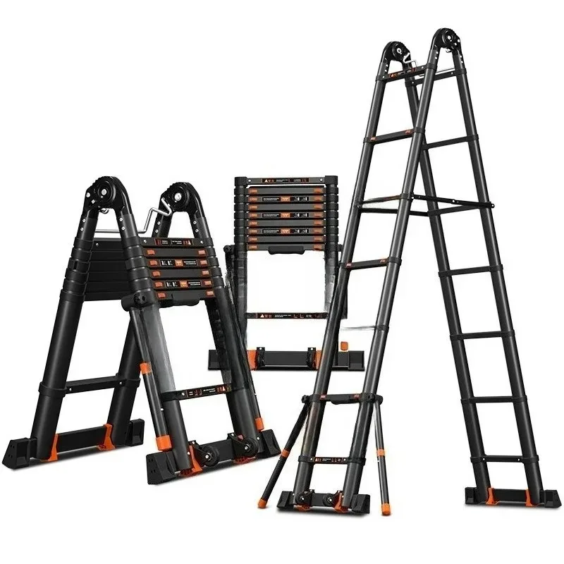 

Multifunctional engineering lifting herringbone staircase household telescopic ladder